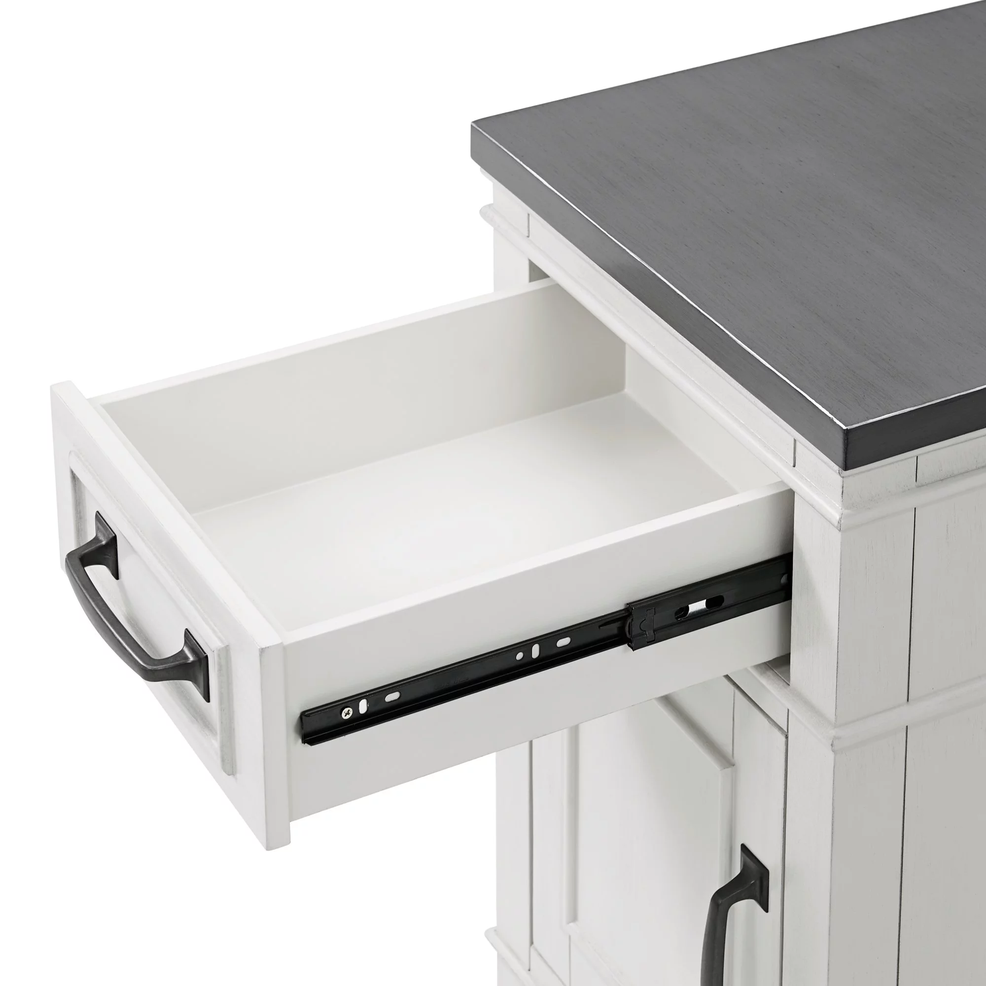 Martin Svensson Home Del Mar Chairside Table with Power, Antique White and Grey