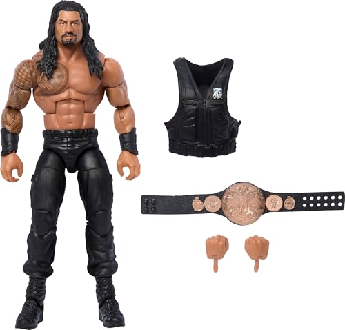 Mattel WWE Elite Action Figure & Accessories, Greatest Hits 2025, 6-inch Collectible Roman Reigns with 25 Articulation Points & Swappable Hands