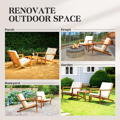 IDZO Heavy Duty 500lbs Weight Capacity Wicker Bistro Table and Chairs Set of 2 with Olefin Fabric Soft Cushions