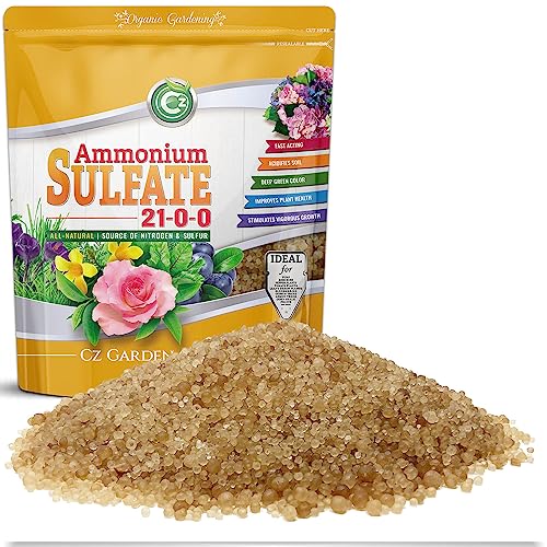 Ammonium Sulfate Fertilizer AMS 21-0-0 +24% Sulfur - Made in USA Plant Food for Indoor/Outdoor Plants & Flower Gardens - Promotes Lush Growth - Green Lawns, Fruit, Vegetables, Acid Loving Plants