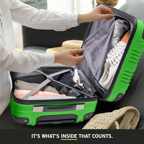 Kenneth Cole REACTION Out of Bounds Lightweight Hardshell 4-Wheel Spinner Luggage, Cobalt Blue, 20-Inch Carry On