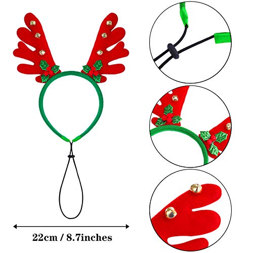 Aneco 3 Pack Christmas Reindeer Dog Headband Puppy Xmas Antlers Headwear Holiday Pet Costume Accessory