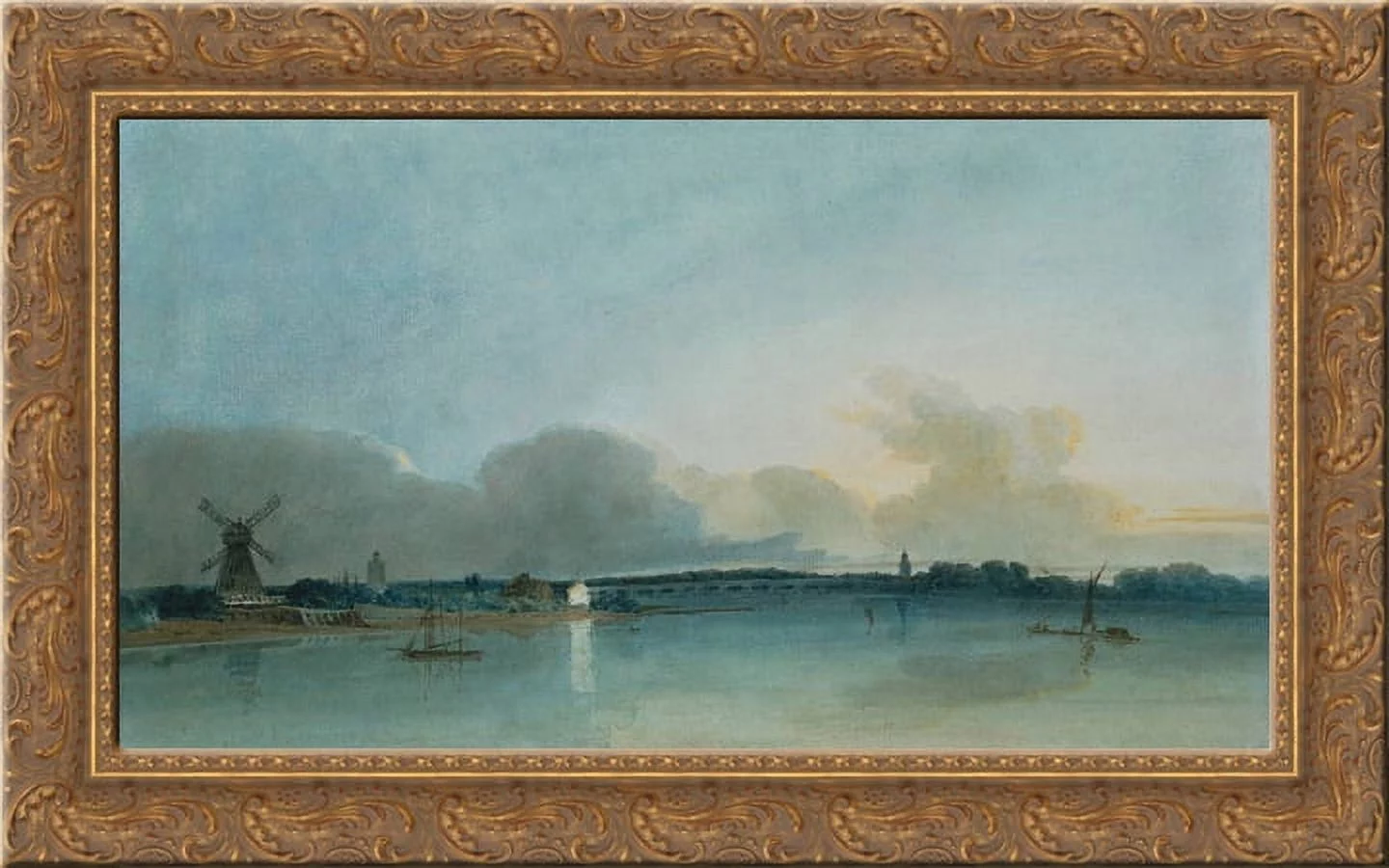 The White House at Chelsea 24x16 Gold Ornate Wood Framed Canvas Art by Thomas Girtin