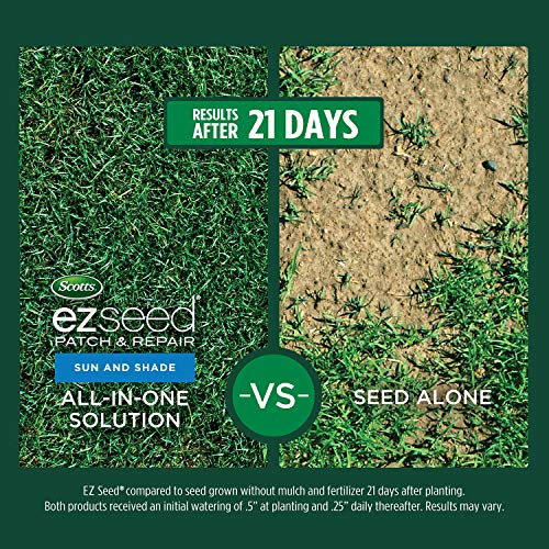 Scotts EZ Seed Patch & Repair Tall Fescue Lawns - 10 lb., Combination Mulch, Seed, and Fertilizer Mix with Tackifier, Repairs Bare Spots, Covers up to 225 sq. ft.