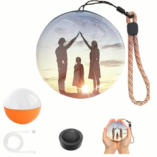 Memory Orb,2025 New Personalized 3D Ultrasound Video Orb,2.7in Led Crystal Ball Video Player, Uploadable Videos & Photos,Gift for Anniversary, Birthday,Christmas (1 Pcs White)