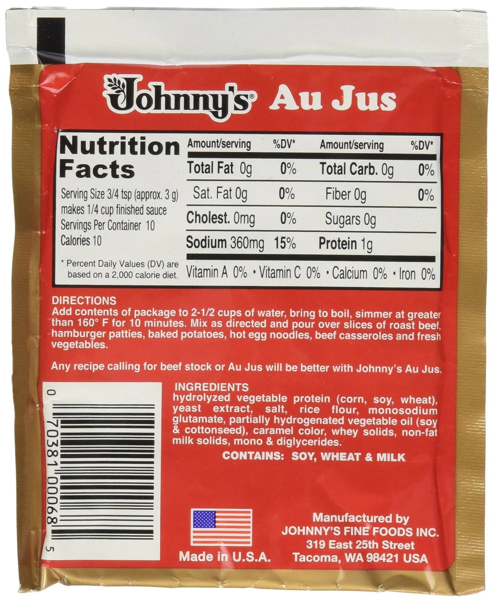 Johnnys Fine Foods Au Jus Powder