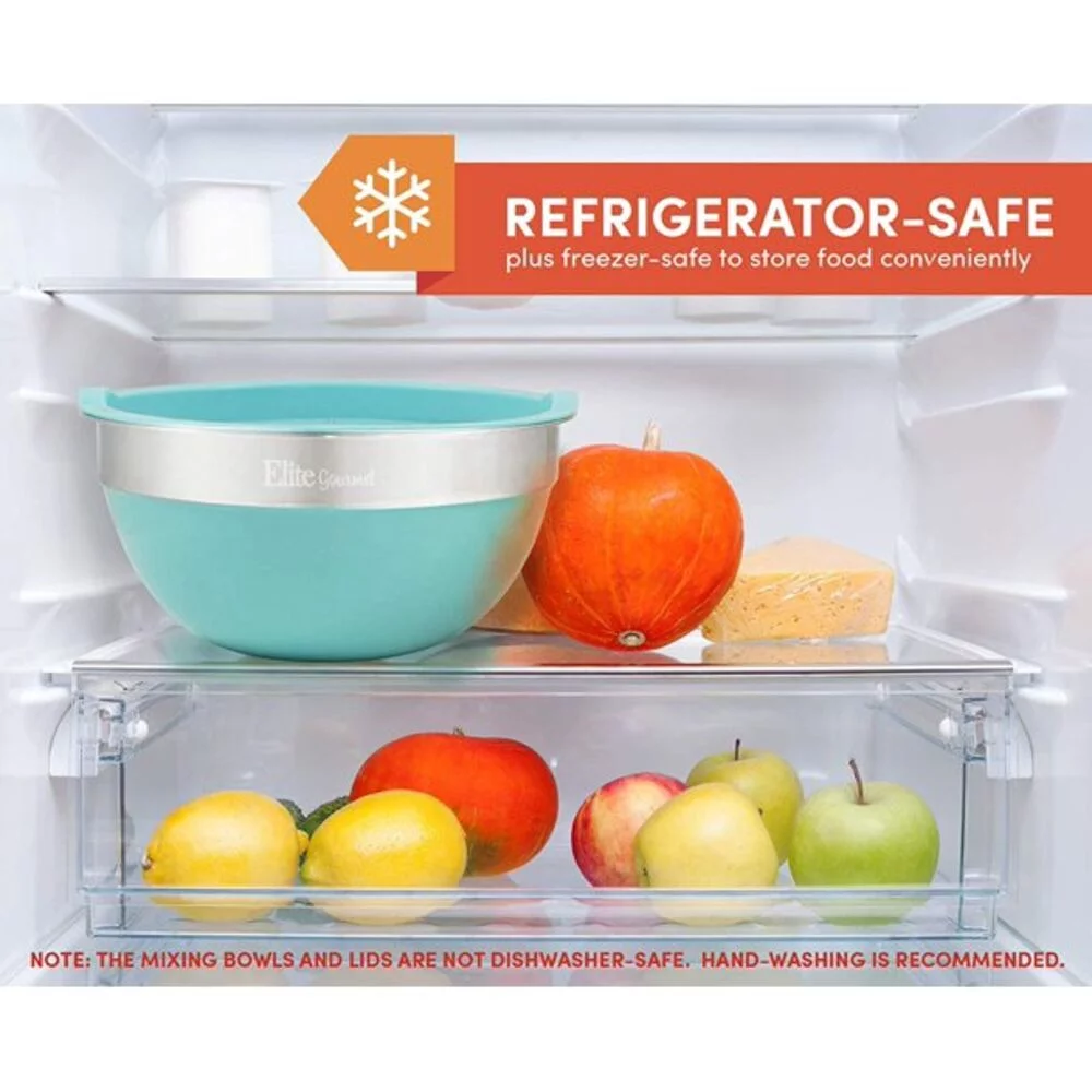 Elite Home Fashions Silicone/Stainless Steel Mixing Bowl Set 12 Pieces