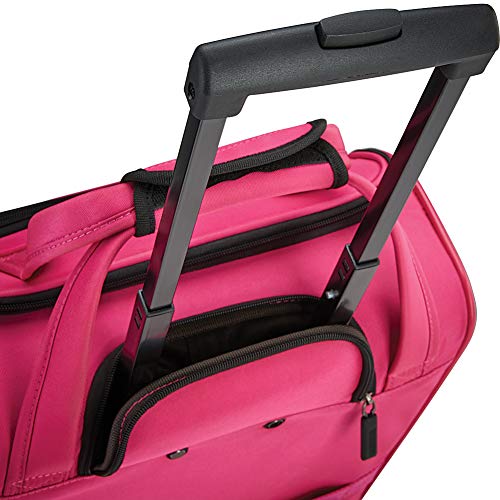 American Tourister 4 Kix Expandable Softside Luggage with Spinner Wheels, Pink, Underseater