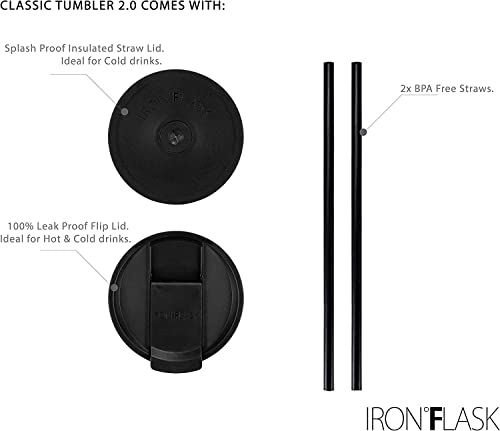 IRON °FLASK Classic Tumbler - Vacuum Insulated Stainless Steel Water Bottle, Double Walled, Drinking Cup, Insulated Travel Mug (Cotton Candy, 24 oz Solid Lid)