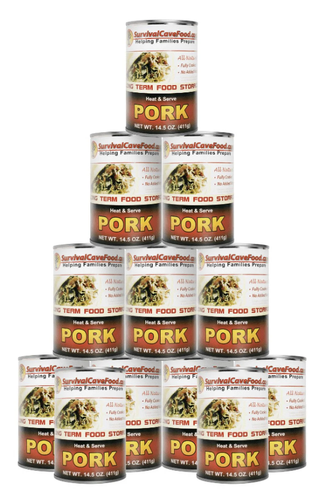 Survival Cave Food - Canned Pork 14.5 oz- 12 cans