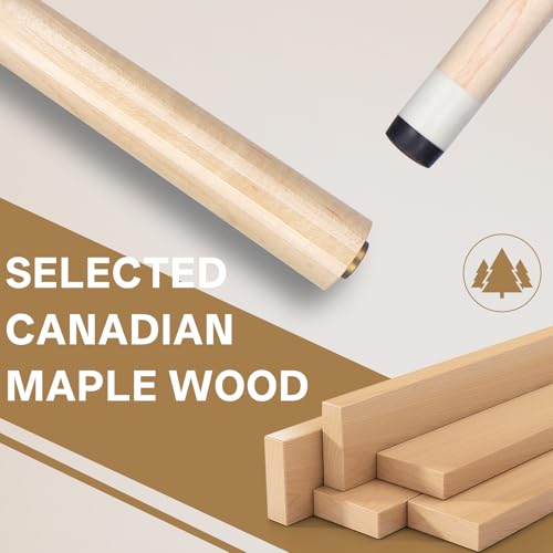 Pool Cue, 4 Pcs Pool Cue Stick 18 19 20 21 oz 4 Sets Cue Sticks 58 inch Pool Cues Adult Canadian Maple Wood Billiard Stick