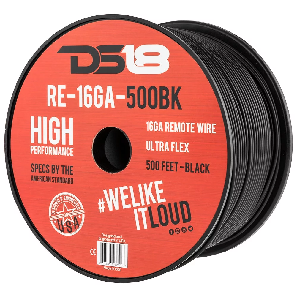 16 Gauge 500' Feet Red Primary Remote Wire 12V Auto Wiring Cable AWG Ultra Flex Spool
