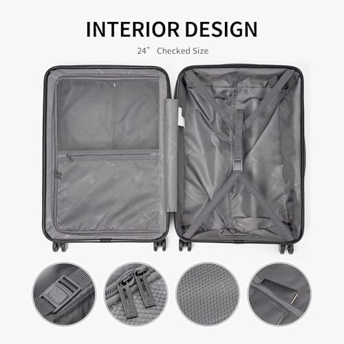 LEVEL8 Grace Carry on Luggage Airline Approved, 20 Inch Expandable Hardside Suitcases with wheels, Abs+Pc Harshell Spinner Luggages with Tsa Lock, Red