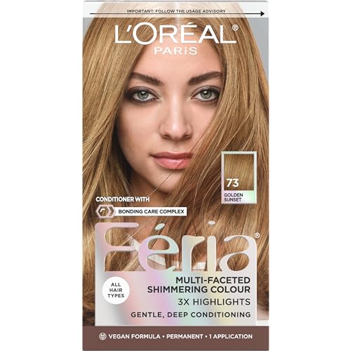 L'Oreal Paris Feria Multi-Faceted Shimmering Permanent Hair Color, R57 Intense Medium Auburn, Hair Dye Kit, Pack of 2