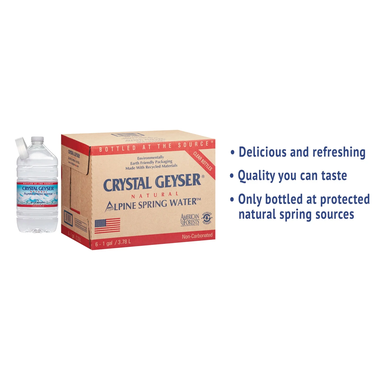 Crystal  1 gal Natural Spring Water, Pack of 48
