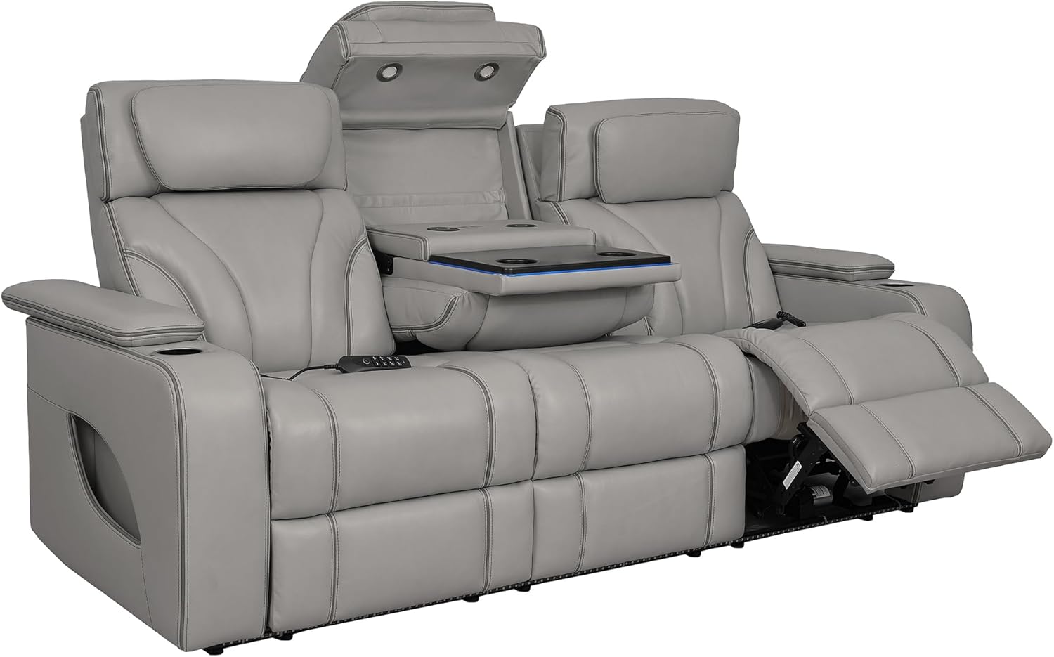 Armen Living Octavia Modern Zero Gravity Power Reclining Heated Massage Sofa, 86