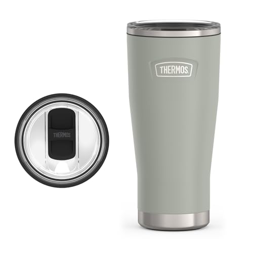 THERMOS ICON SERIES, Stainless Steel Cold Tumbler with Slide Lock, 24 Ounce, Sandstone