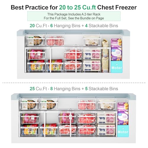iSPECLE Large Chest Freezer Organizer Bins - 19.3