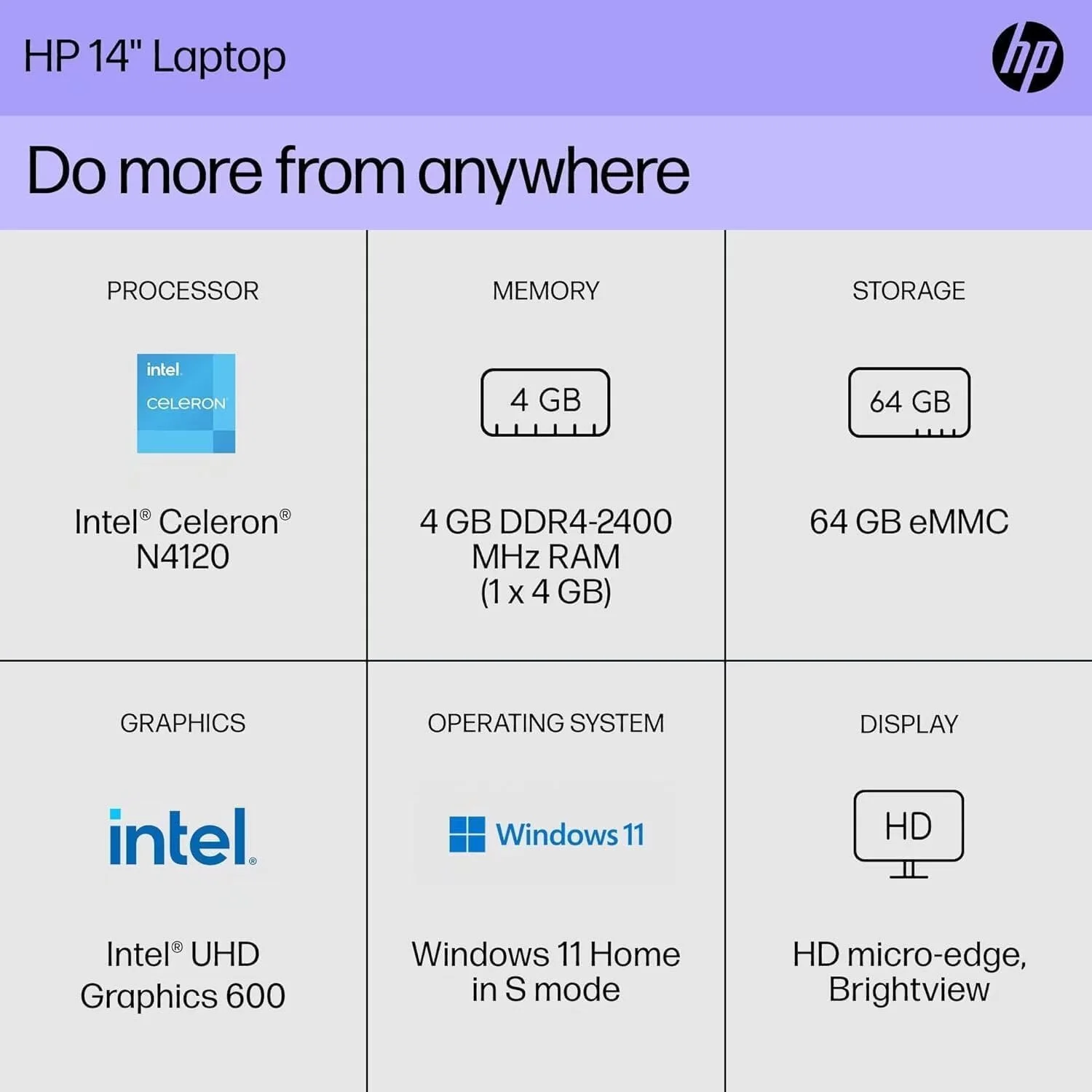 HP Stream 14-inch Laptop for Student and Business - Laptops with Intel Quad-Core Processor, 16GB RAM, 320GB Storage (64GB eMMC + 256GB Card), 1-Year Office 365, Win11 Home in S Mode