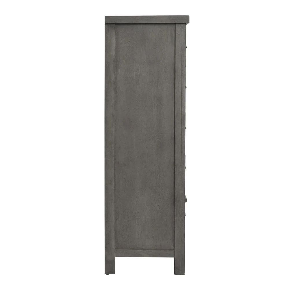 Modern Farmhouse Dark Gray 5 Drawer Chest