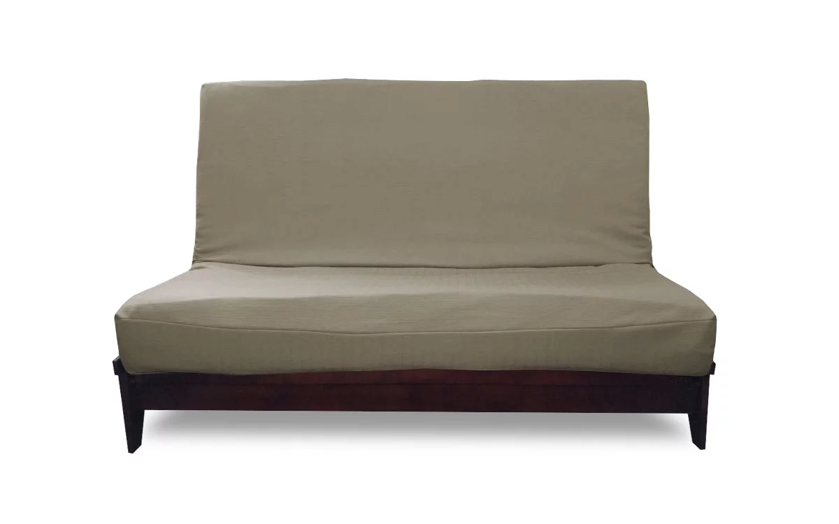 Linen-Like Texture Polyester Futon Cover by Prestige Furnishings - Sachi Collection - Solid Dolphin - Queen Split Size (54