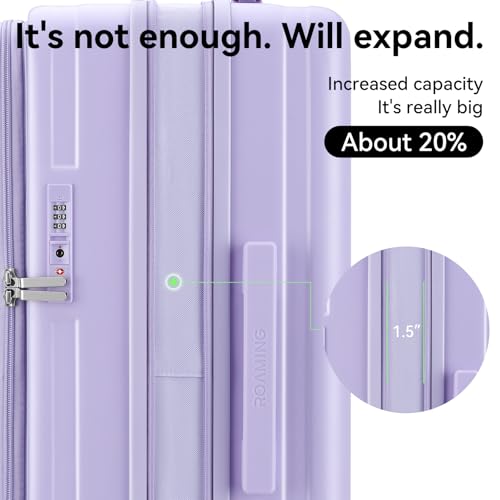 ROAMING Grace Expandable Carry On Luggage Airline Approved, 20 Inch Hardside Carry On Suitcase with Wheels, Travel Harshell Spinner Small Luggage with Tsa Lock, Jade cyan, 20-Inch Carry-On