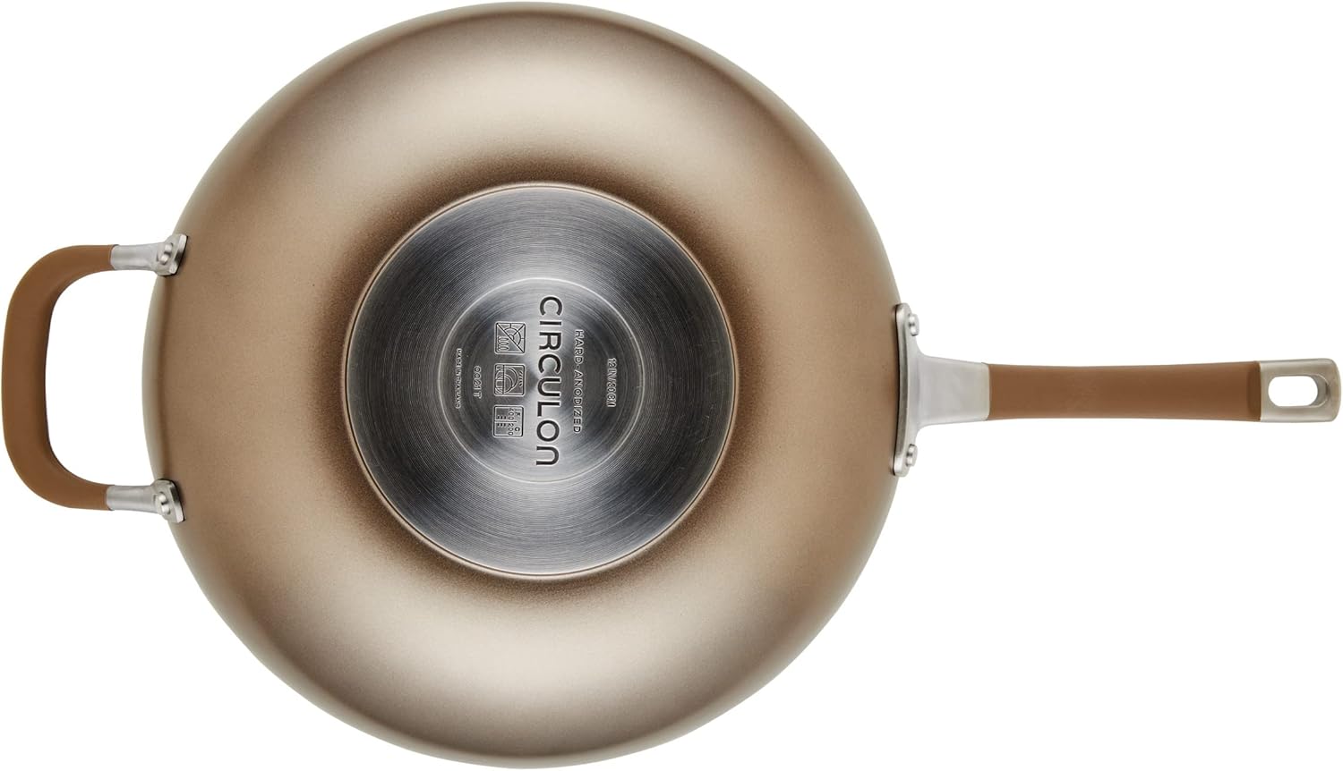 Circulon Premier Professional Hard Anodized Nonstick Jumbo Cooker with Helper Handle and Lid, 12 Inch, Bronze