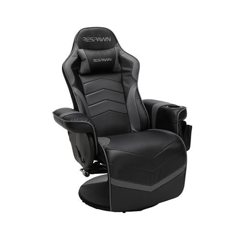 RESPAWN 900 Racing Style Gaming Recliner, Reclining Gaming Chair, in Gray RSP 900 GRY