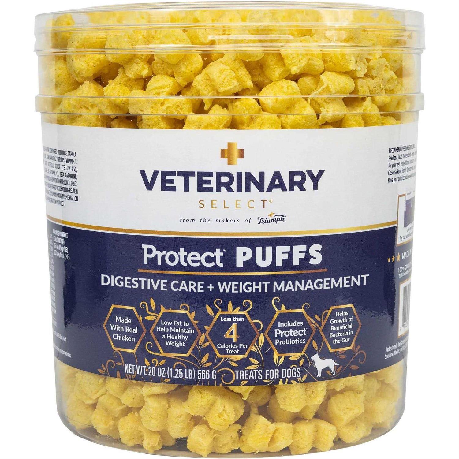 Veterinary Select Protect Puffs Digestive Care + Weight Management Dog Treats 20 oz - Pet Supplies online store