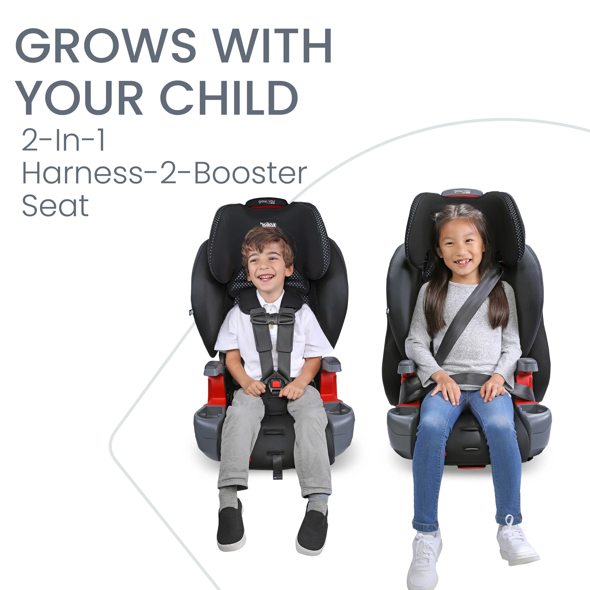 Britax Grow With You ClickTight Harness-2-Booster Car Seat, 2-in-1 High Back Booster, Cool Flow Grey