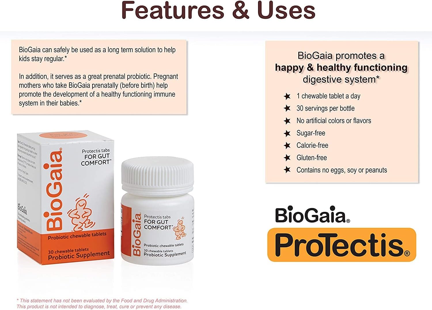 BioGaia Probiotic Chewable Tablets, Box Simple and Easy Way to Promote Digestive and Immune Health, 30 Count