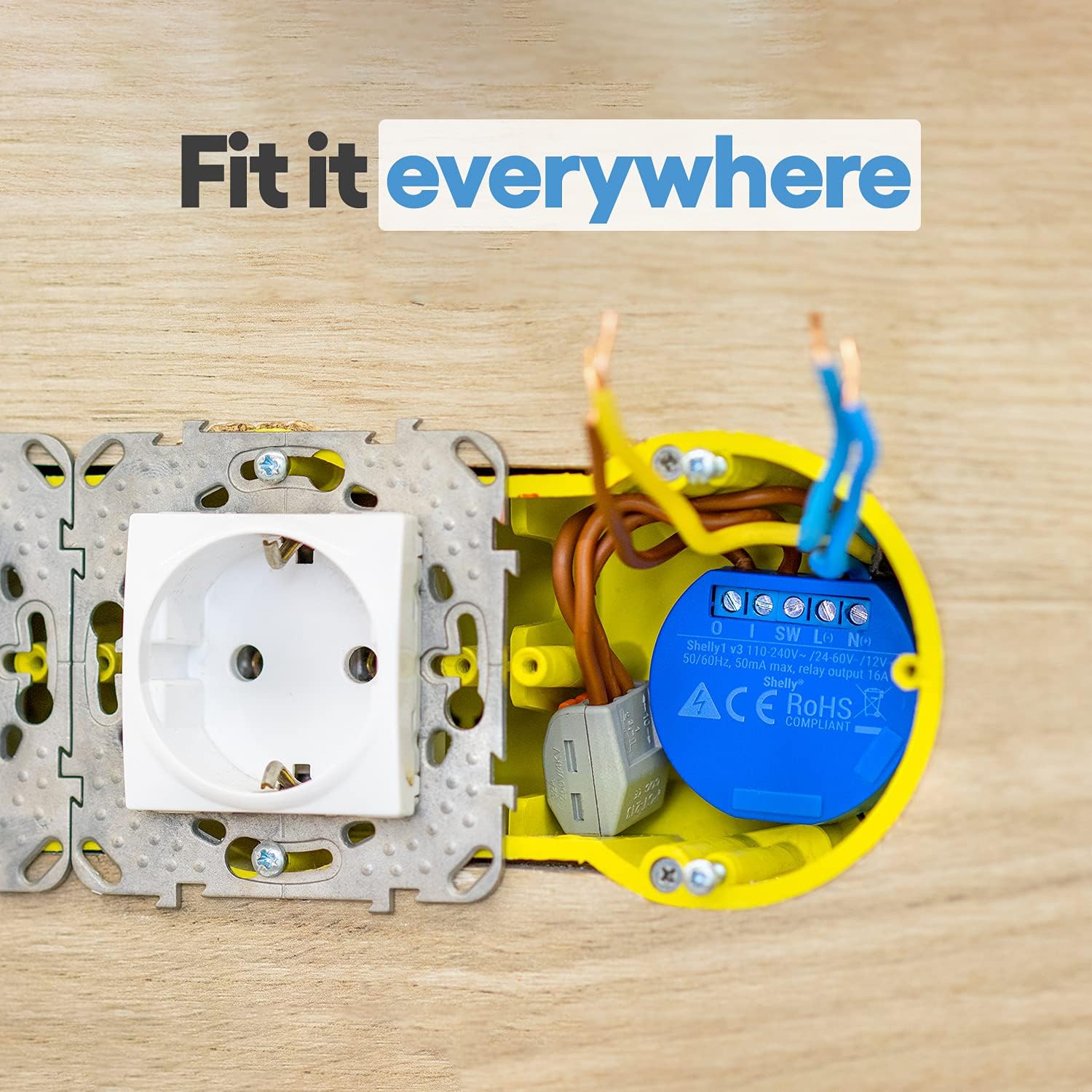 SHELLY 1 One Relay Switch Wireless WiFi Home Automation iOS Android Application - 4 Pack NON UL