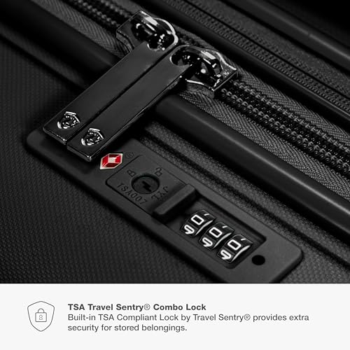 Traveler's Choice Pagosa Indestructible Hardshell Expandable Spinner Luggage, Black, 22