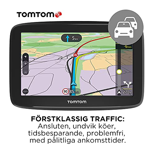 TomTom Car Sat Nav GO Classic, 6 Inch, with Traffic Congestion and Speed Cam Alert Trial Thanks to TomTom Traffic, EU Maps, Updates via WiFi, Integrated Reversible Mount