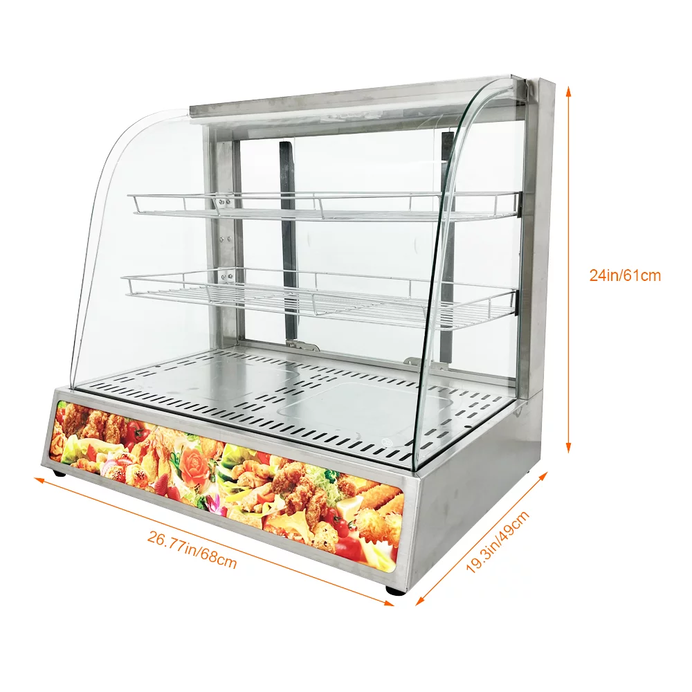 PreAsion 3 Layer Electric Heating Food Warmer Cabinet Showcase