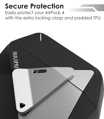 Aulumu A09 Geometric AirPods Pro 2 Case [2nd/1st Generation] with Lock | Protective Cover with Nylon Buckle | Alloy Armour | Compatible with Apple AirPods Pro(2023/2022/2019) - Gray