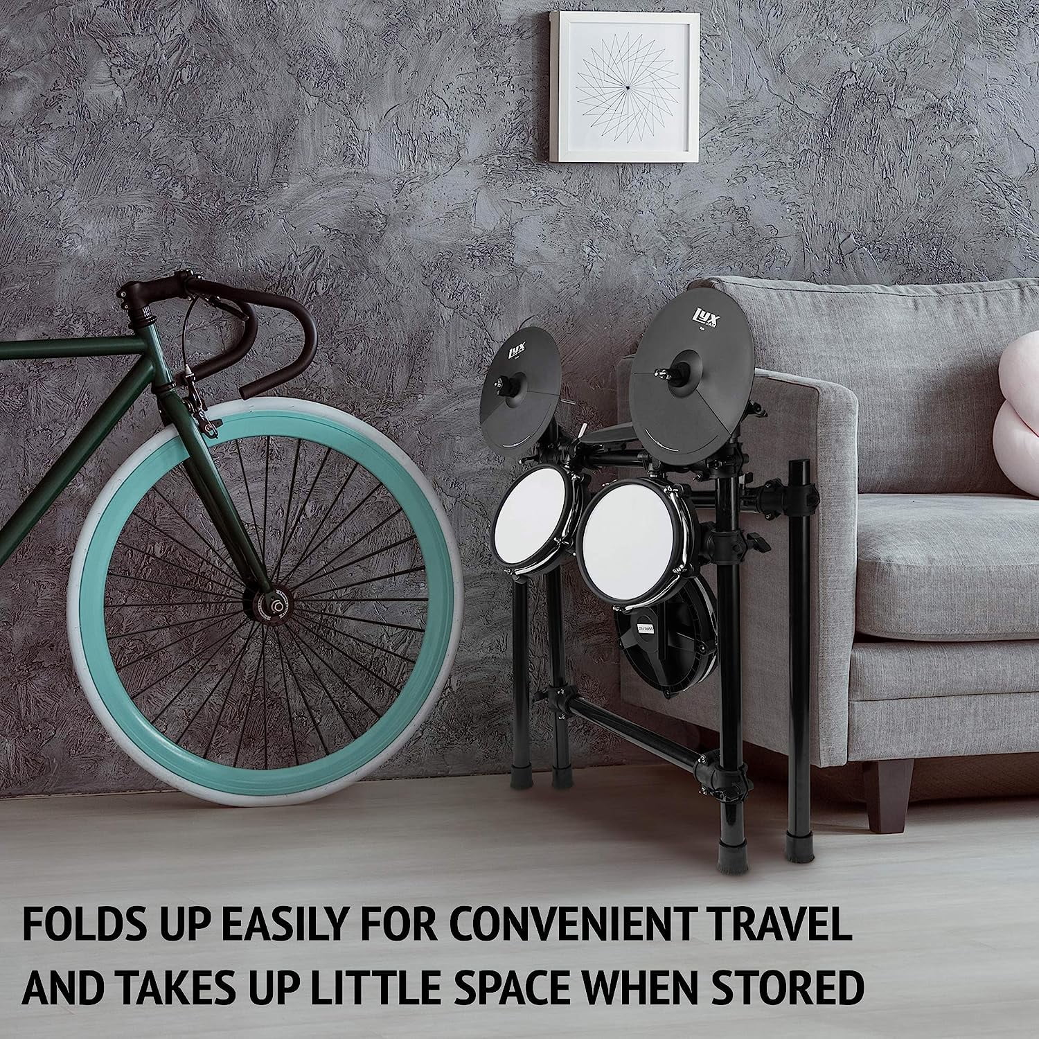 LyxJam 8-Piece Electronic Drum Set, Adult, Professional Electric Drum Set