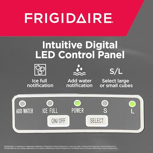 Frigidaire Countertop Ice Maker, Compact Machine, 26 lbs per day, Stainless