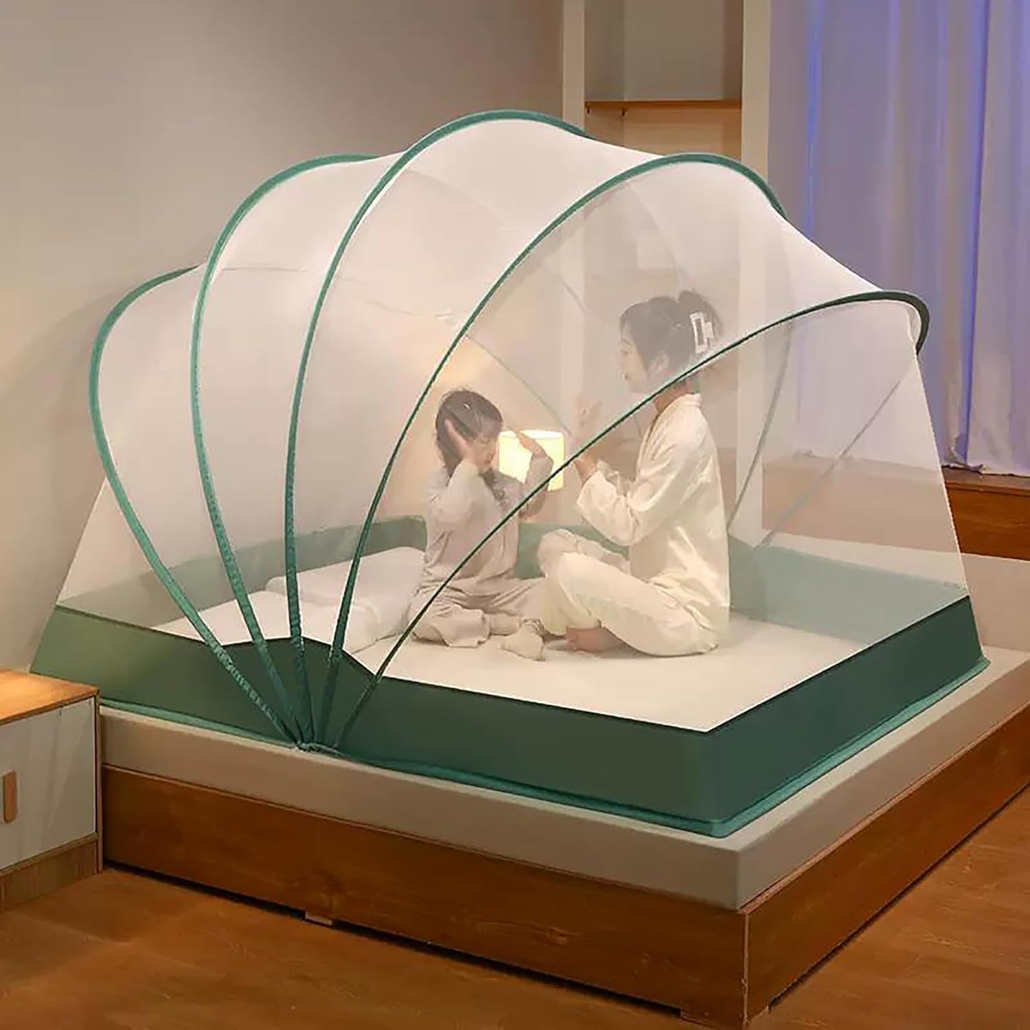 Mosquito Net Bed Canopy for Adults Folded Mosquito Net Tent for Bed Bed Folding Canopy Net Tent Mosquito Screen (C,Full)