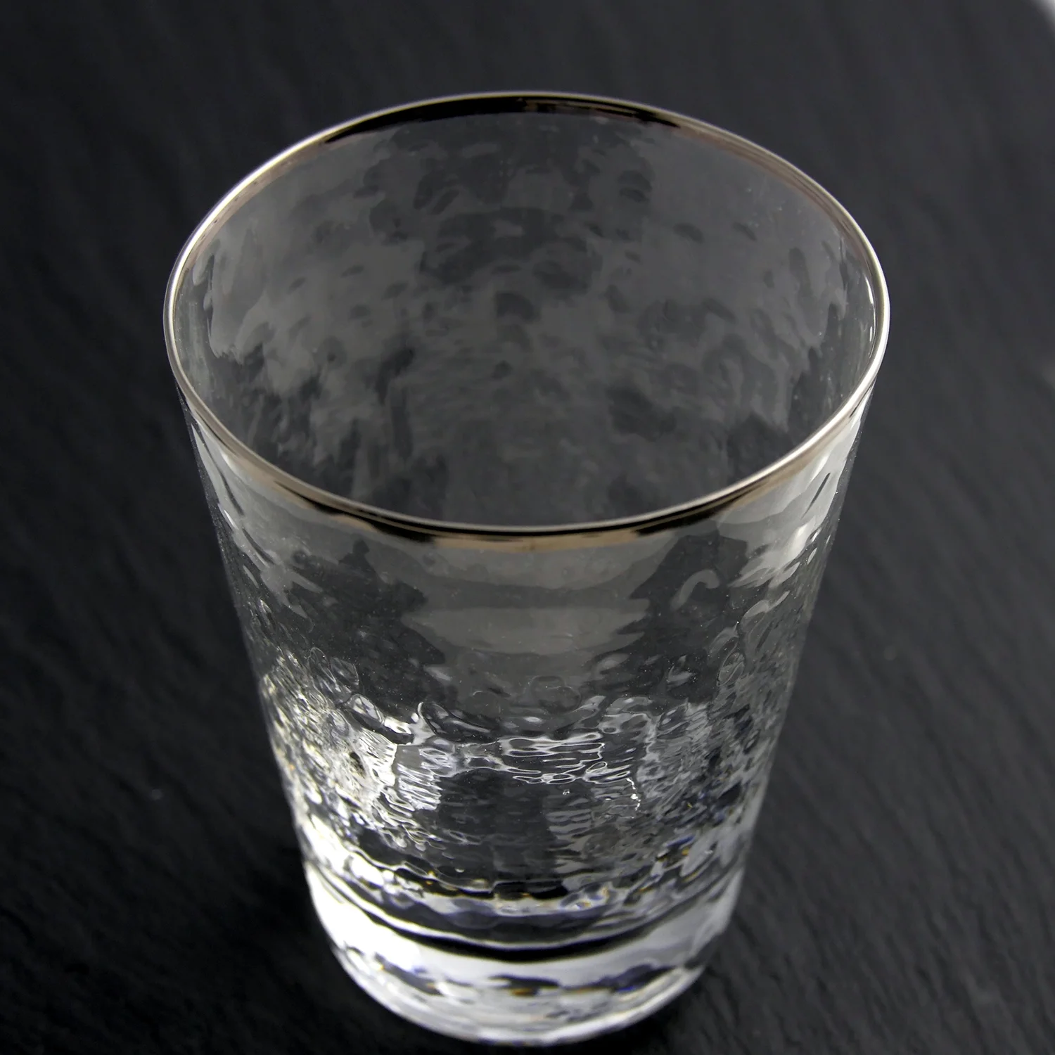 Split P Metallic Rim Double Old Fashioned Set - Silver