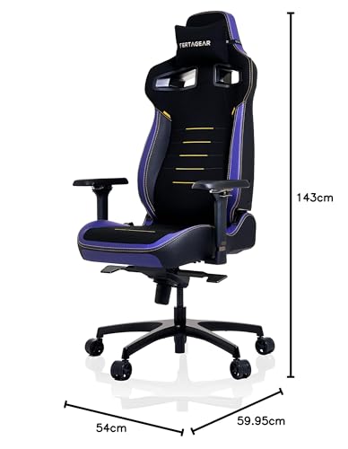 VERTAGEAR PL4800 Ergonomic Big & Tall Gaming Chair Featuring ContourMax Lumbar & VertaAir Seat Systems - RGB LED Kits Upgradeable - Black/White