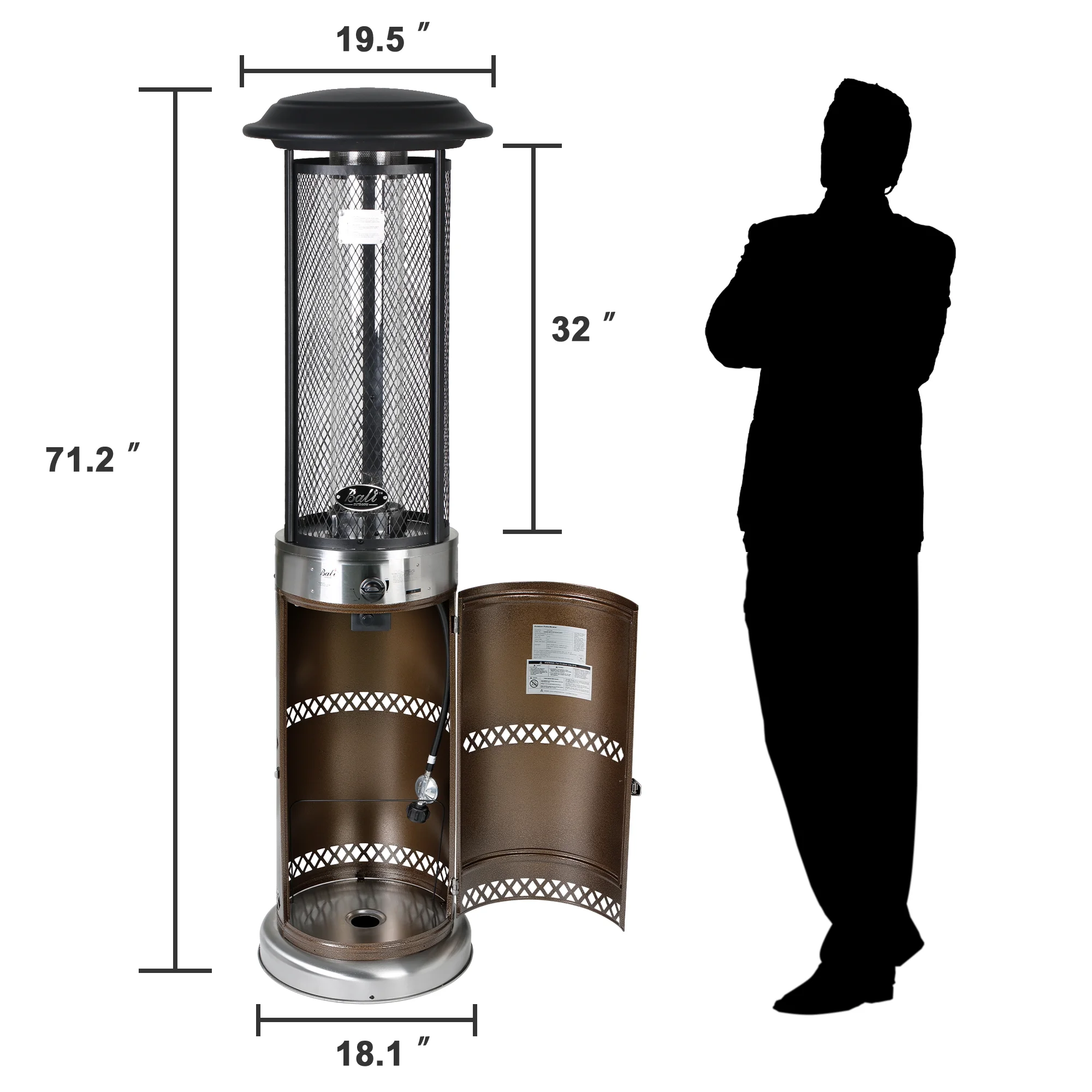BALI OUTDOORS Propane Patio Heater Commercial Outdoor Gas Heater for Patio