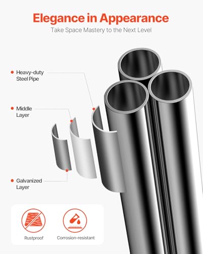 VEVOR Large Metal Chicken Coop with Run, 9.8x26.5x6.5 ft Walk-in Chicken Runs for Yard with Cover, Spire Roof Hen House with Security Lock for Outdoor and Backyard, Farm, Duck Rabbit Cage Poultry Pen