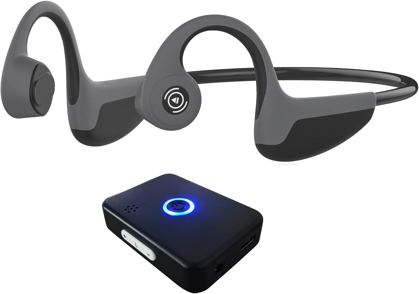 Bluetooth Bone Conduction Hearing Impaired Headsets for Seniors Hard of Hearing,Wireless TV Listening Headphones with Sound Pickup Transmitter for Elderly to Watch TV & Communicate