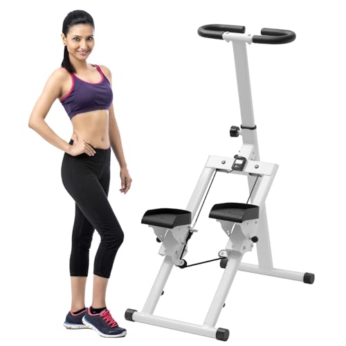 Stair Stepper Climber Adjustable Height, Ergonomic Handlebars, Smooth & Quiet Dual Hydraulic System, Advanced Fitness Tracking, Compact & Foldable for Home Exercise Step Machines