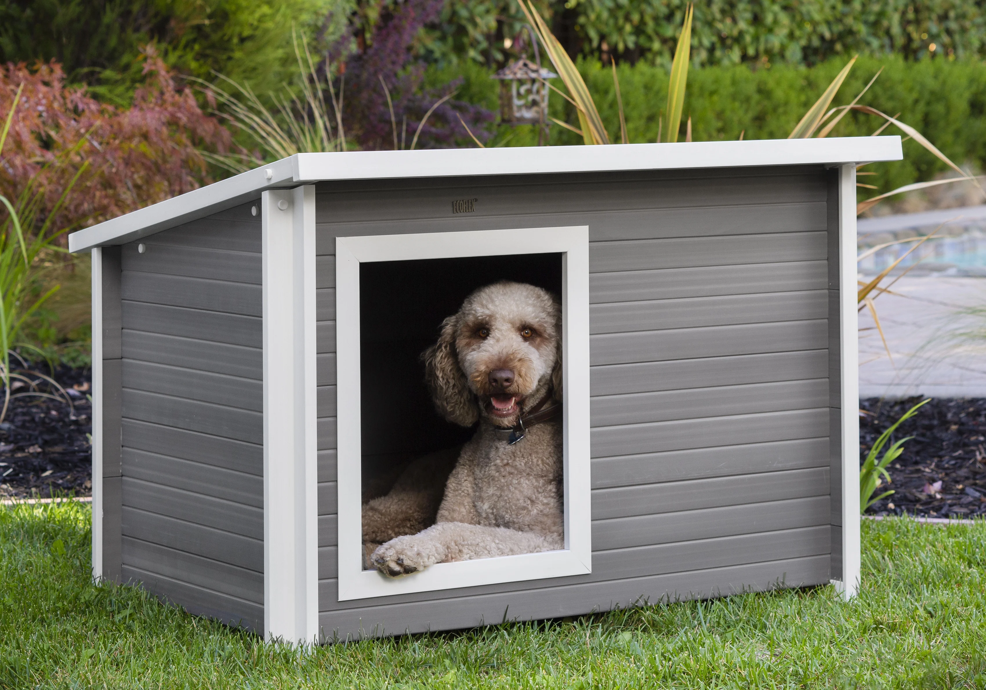 Rustic Lodge Dog House -X-Large - Gray