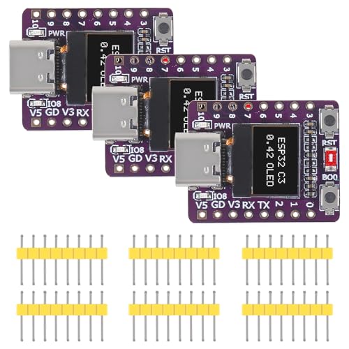 3PCS ESP32-C3 OLED Development Board with 0.42 Inch OLED Module Ceramic Antenna WiFi Bluetooth ESP32 Supermini Development Board