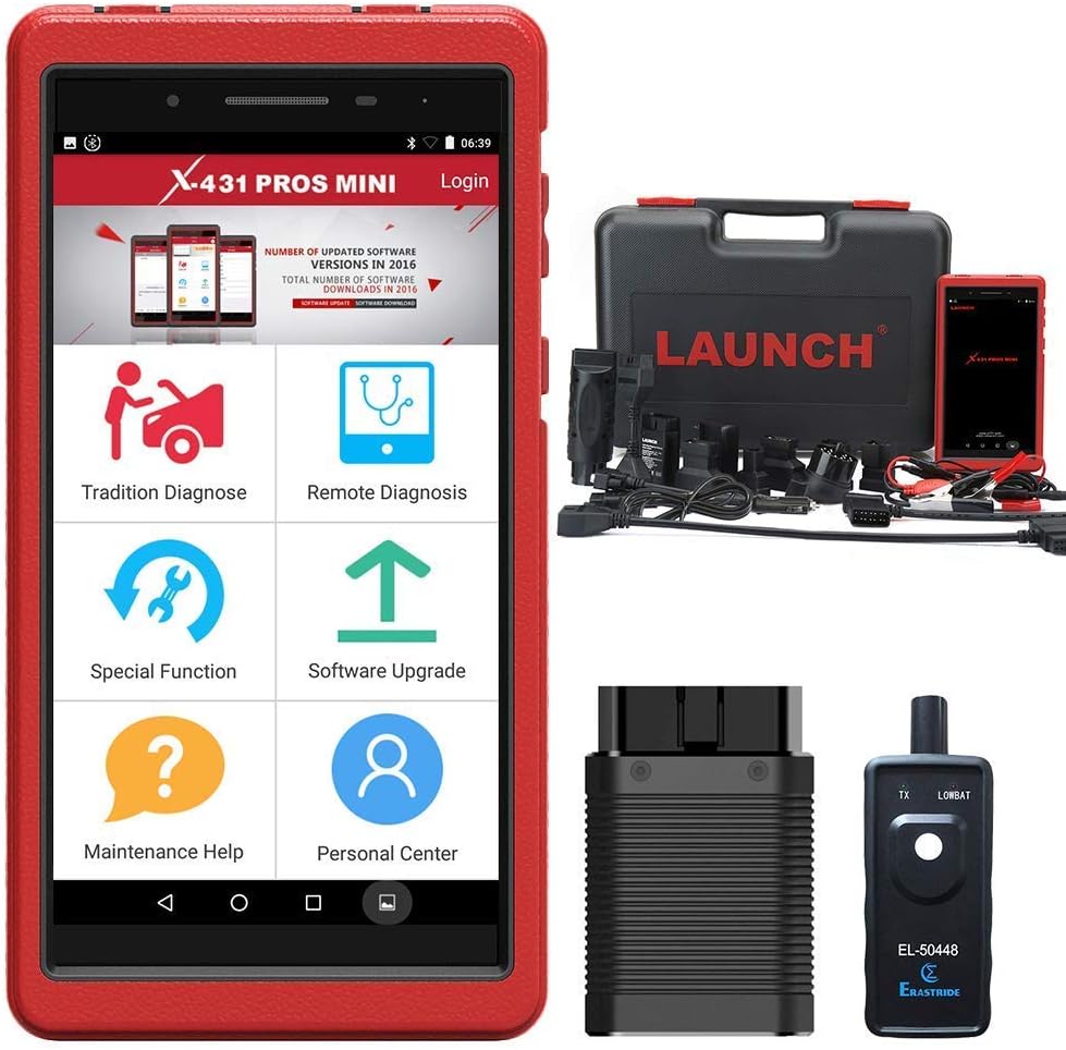 LAUNCH X431 Pros Mini (Same Functions as X431 V+) ECU Coding Diagnostic Scanner Bi-Directional Scanner, FCA SGW, 35 Reset Service Automotive Diagnostic Scan Tool, All System with Bluetooth