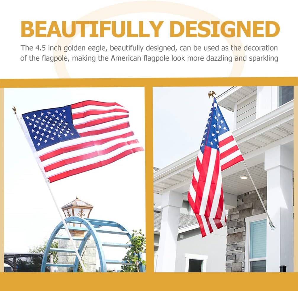 Cabilock 2PCS Eagle Topper for Flag Pole Plastic Flag Pole Eagle Topper Ornament Decoration Outdoor Flag Pole Finial Ornament