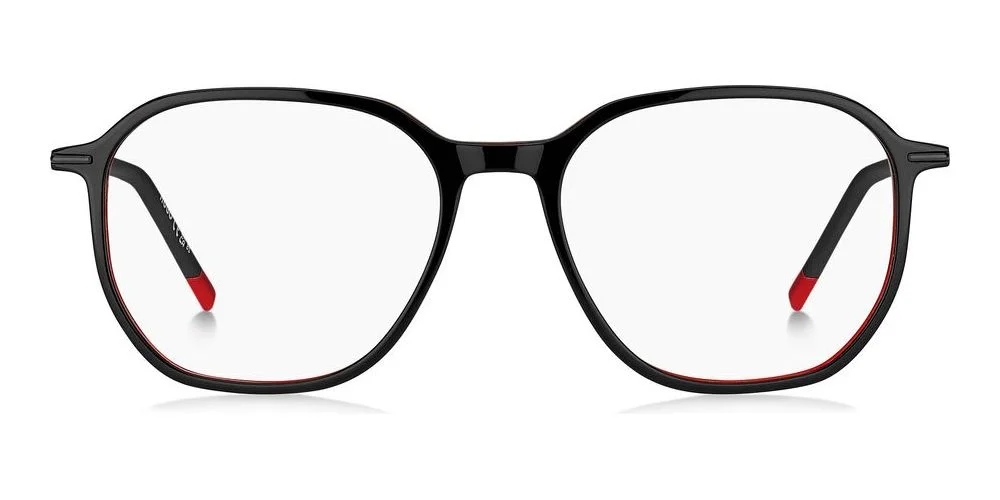 Hugo - HG 1272, Geometric acetate men BLACK RED